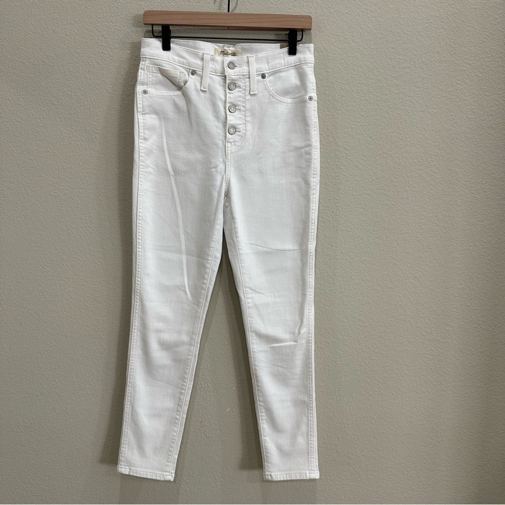 Madewell White High-Waisted Jeans Skinny Crop Jeans